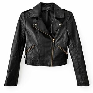 Few Moda New York Black Faux Leather Moto Jacket – Size M